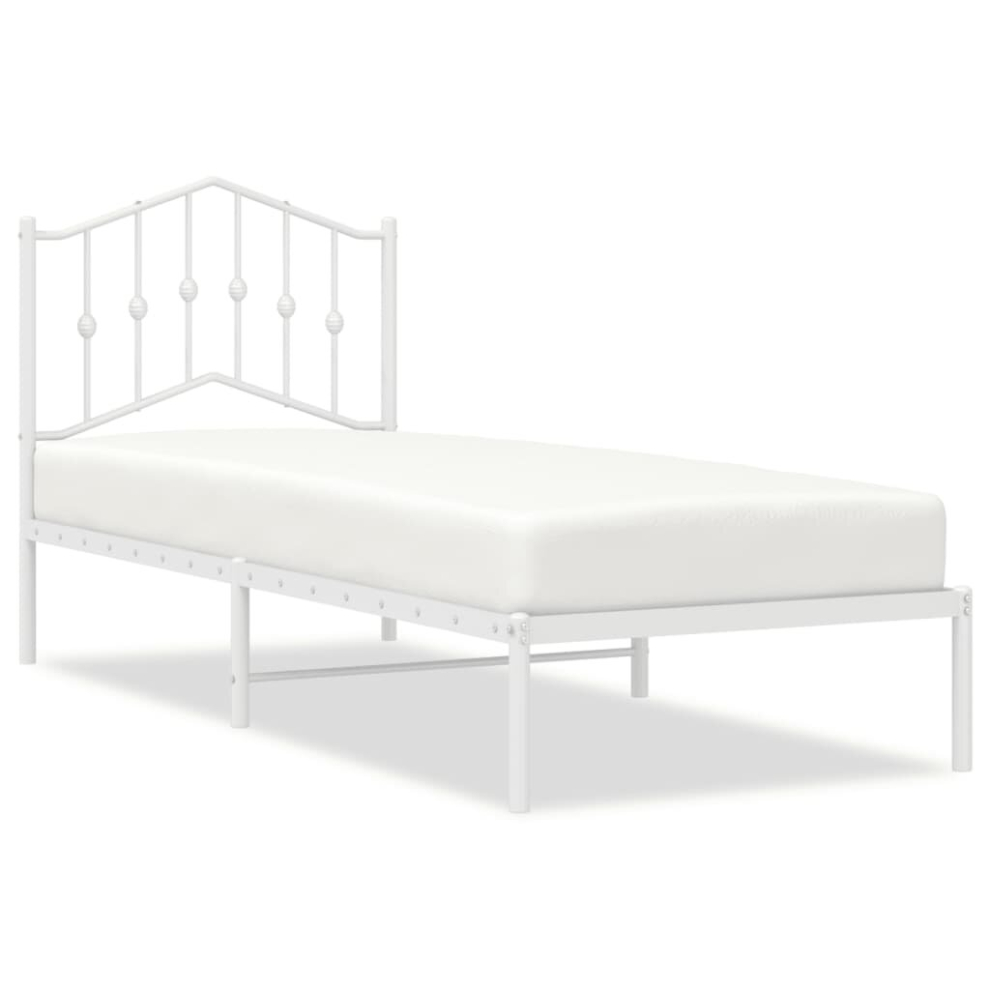 Vidaxl (With Headboard, 75 X 190 Cm) Metal Bed Frame Home Bedroom Bed Base Mattress Foundation Bedstead