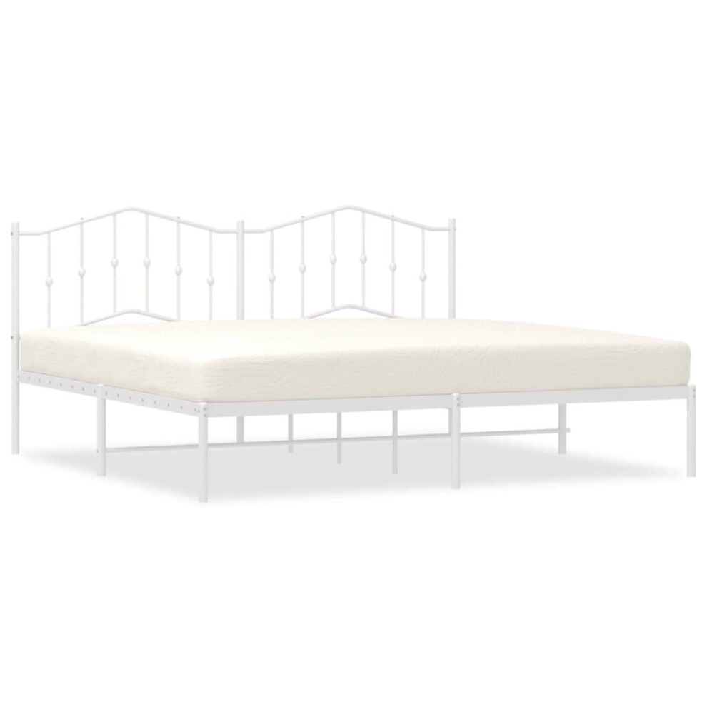 (with headboard, 193 x 203 cm) vidaXL Metal Bed Frame Home Bedroom Bed Base Mattress Foundation Bedstead