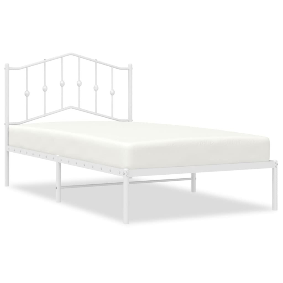 Vidaxl (With Headboard, 100 X 190 Cm) Metal Bed Frame Home Bedroom Bed Base Mattress Foundation Bedstead