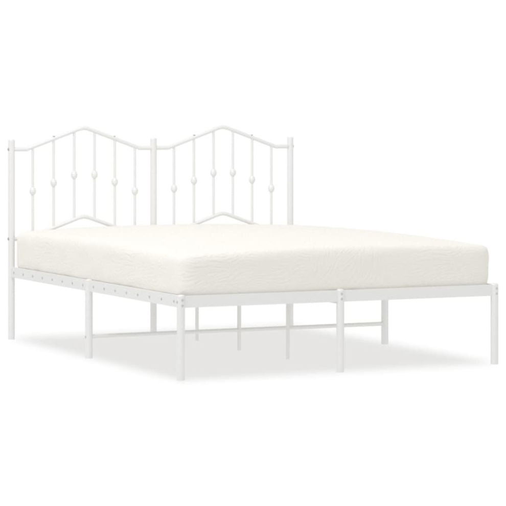 (with headboard, 140 X 190 cm) vidaXL Metal Bed Frame Home Bedroom Bed Base Mattress Foundation Bedstead