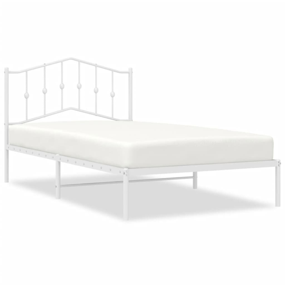 Vidaxl (With Headboard, 100 X 200 Cm) Metal Bed Frame Home Bedroom Bed Base Mattress Foundation Bedstead