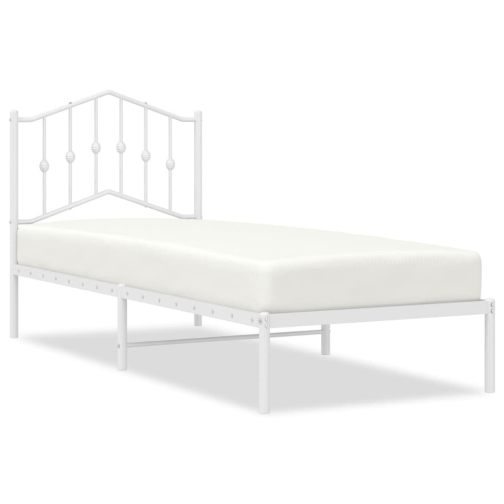 (with headboard, 90 x 190 cm) vidaXL Metal Bed Frame Home Bedroom Bed Base Mattress Foundation Bedstead