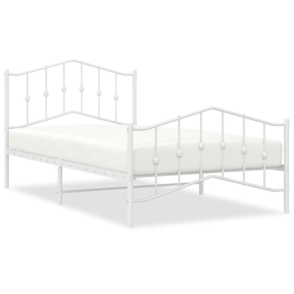 Vidaxl (With Headboard & Footboard, 100 X 200 Cm) Metal Bed Frame Home Bedroom Bed Base Mattress Foundation Bedstead