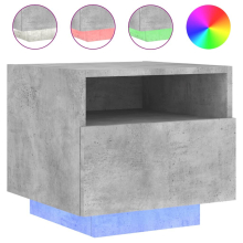(concrete grey, 1 pcs) vidaXL Bedside Cabinets with LED Lights Nightstand Bed Cabinet Side Table
