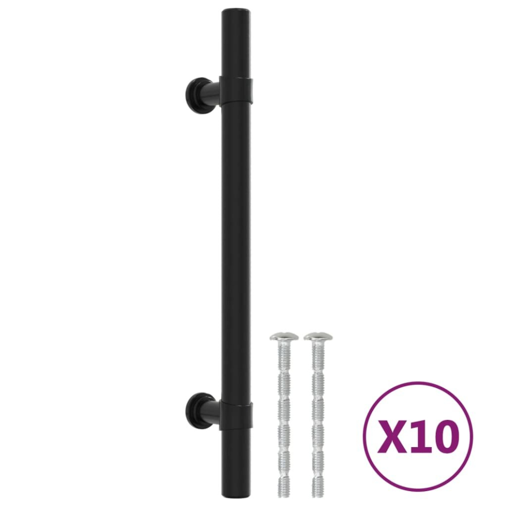 (black, 128 mm/ 10 pcs) vidaXL Cabinet Handles Door Handles Furniture Drawer Pull Stainless Steel