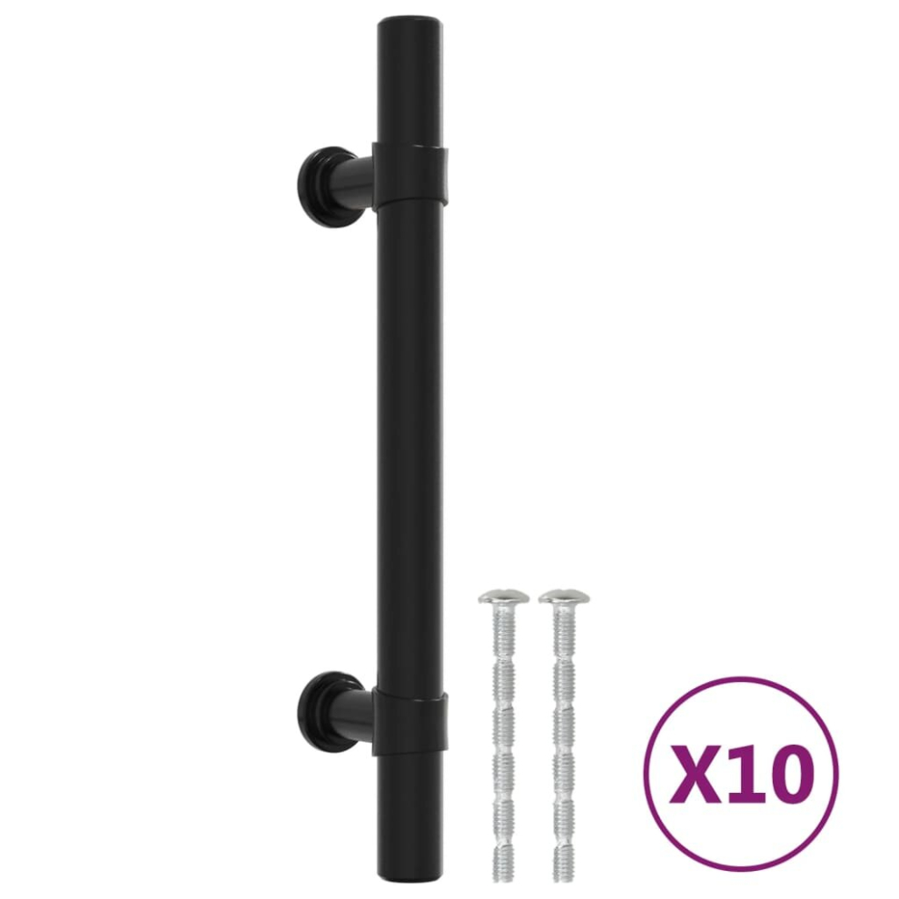 (black, 96 mm/ 10 pcs) vidaXL Cabinet Handles Door Handles Furniture Drawer Pull Stainless Steel