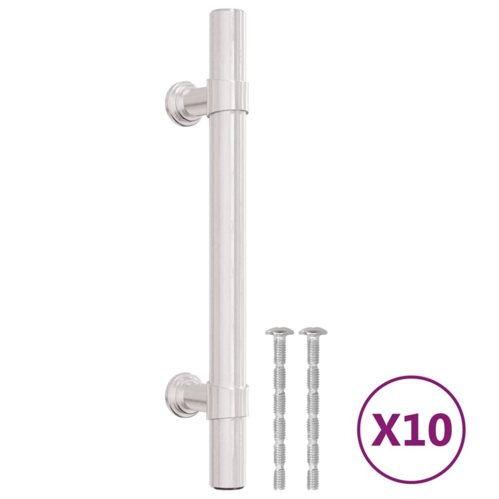 (silver, 96 mm/ 10 pcs) vidaXL Cabinet Handles Door Handles Furniture Drawer Pull Stainless Steel