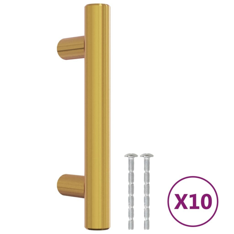 (gold, 64 mm/ 10 pcs) vidaXL Cabinet Handles Door Handles Furniture Drawer Pull Stainless Steel