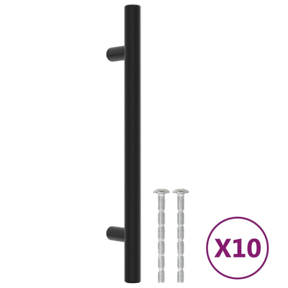 (black, 128 mm/ 10 pcs) vidaXL Cabinet Handles Door Handles Furniture Drawer Pull Stainless Steel