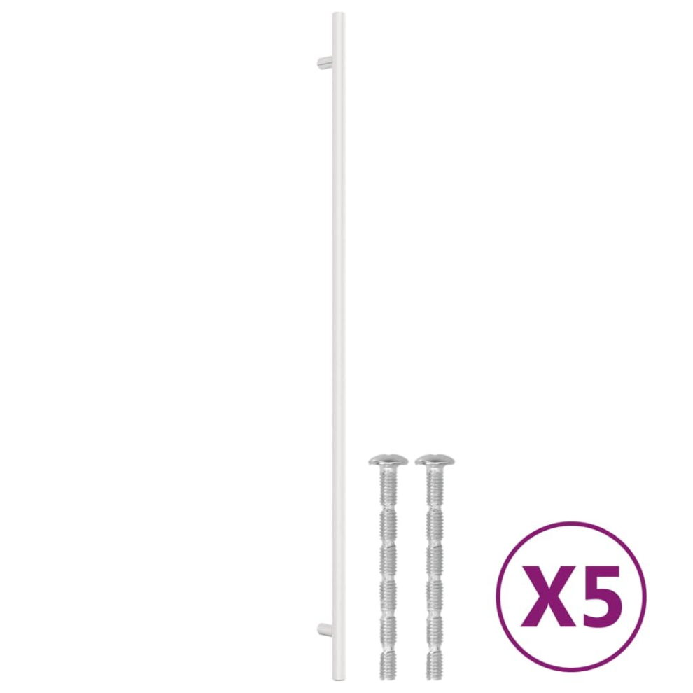 Vidaxl (Silver, 480 Mm/ 5 Pcs) Cabinet Handles Door Handles Furniture Drawer Pull Stainless Steel