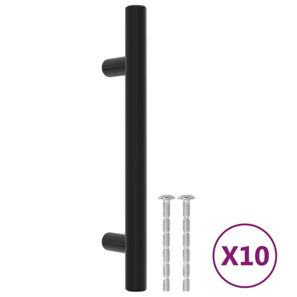 (black, 96 mm/ 10 pcs) vidaXL Cabinet Handles Door Handles Furniture Drawer Pull Stainless Steel