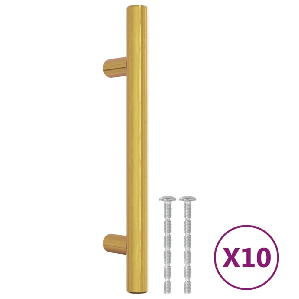 (gold, 96 mm/ 10 pcs) vidaXL Cabinet Handles Door Handles Furniture Drawer Pull Stainless Steel-image-OPC-PD85XDY-NEW