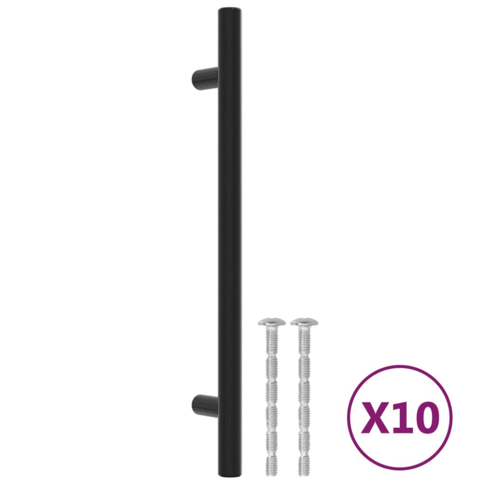 Vidaxl (Black, 160 Mm/ 10 Pcs) Cabinet Handles Door Handles Furniture Drawer Pull Stainless Steel