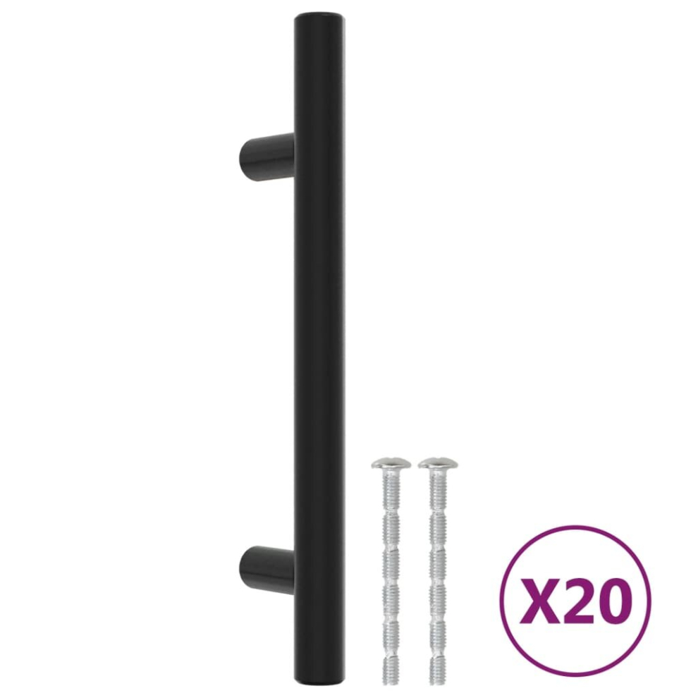 (black, 96 mm/ 20 pcs) vidaXL Cabinet Handles Door Handles Furniture Drawer Pull Stainless Steel