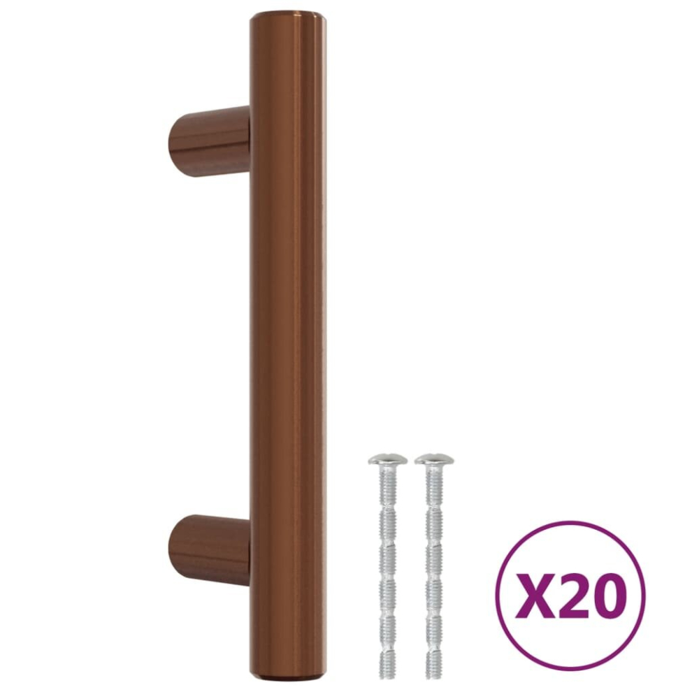 (Bronze, 64 Mm/ 20 Pcs) Vidaxl Cabinet Handles Door Handles Furniture Drawer Pull Stainless Steel 8721012152984