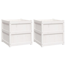 (white pine, 2 pcs) vidaXL Garden Planters Patio Flower Pot Plant Pot Planter Box Solid Wood Pine