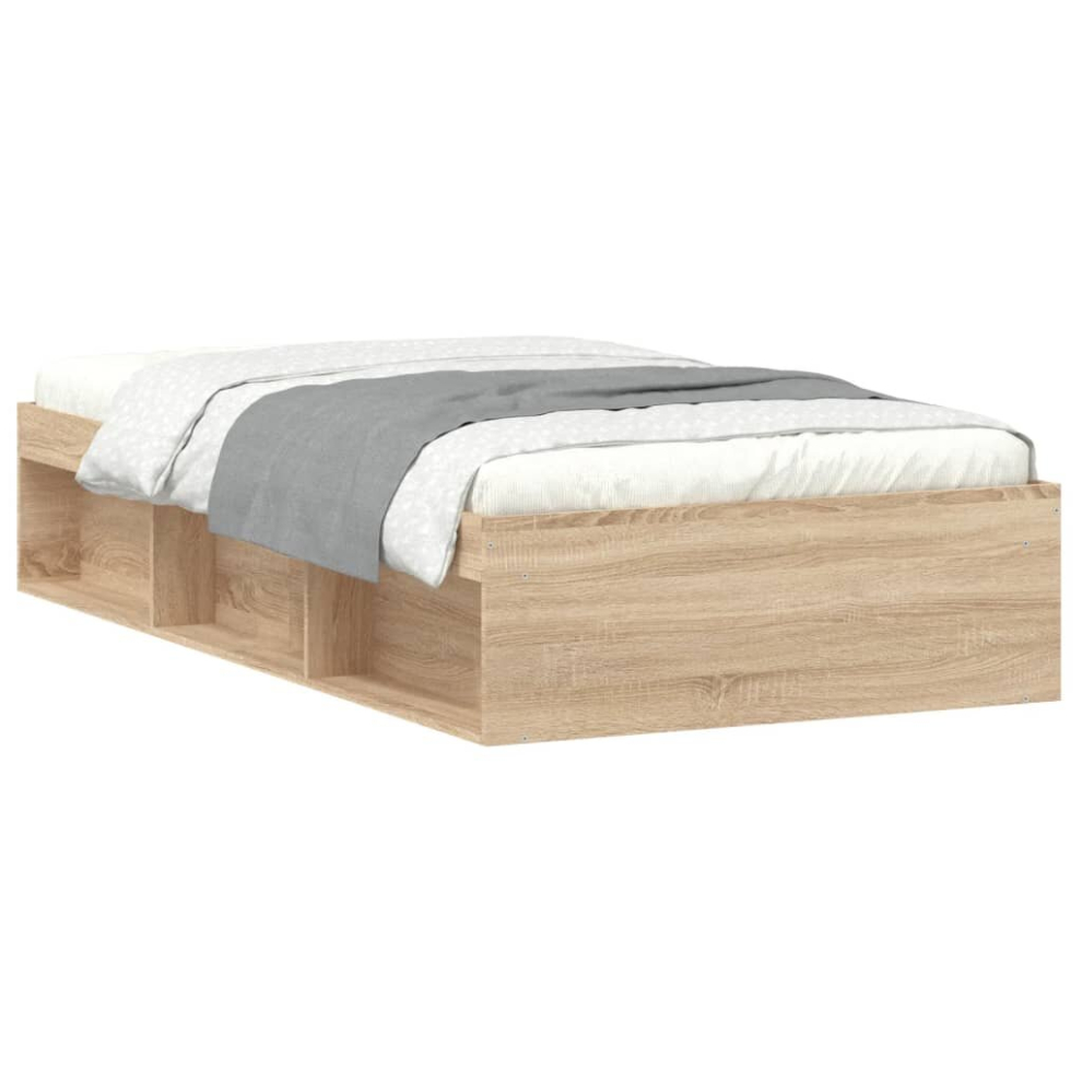 Vidaxl (Sonoma Oak, 100 X 200 Cm) Bed Frame Bedroom Mattress Foundation Guest Room Bedstead Bed Base