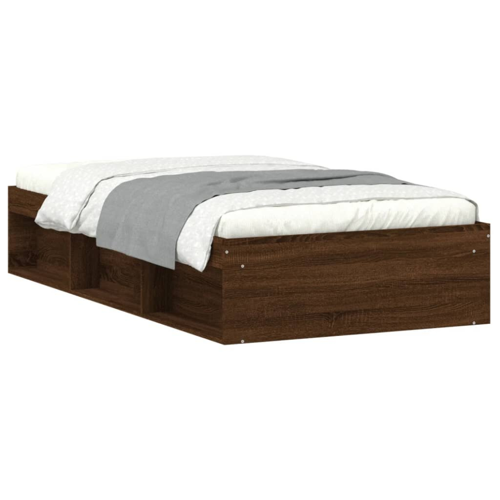 Vidaxl (Brown Oak, 90 X 190 Cm) Bed Frame Bedroom Mattress Foundation Guest Room Bedstead Bed Base