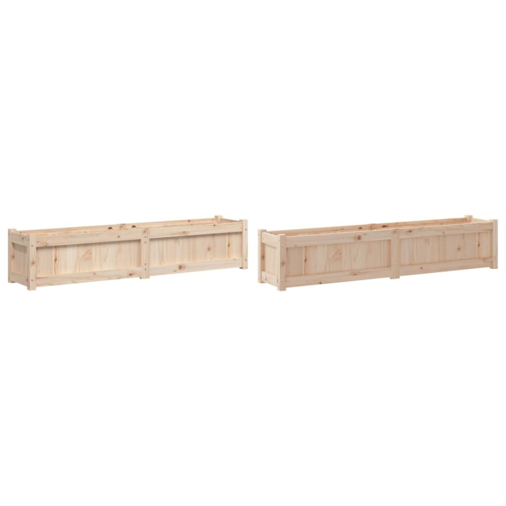 Vidaxl (Natural Pine, 2 Pcs) Garden Planters Patio Flower Pot Plant Pot Planter Box Solid Wood Pine