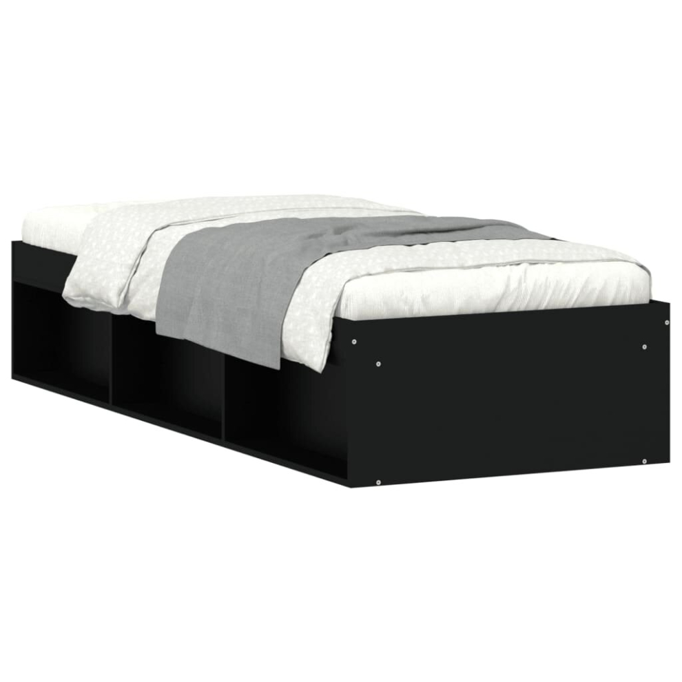 Vidaxl (Black, 75 X 190 Cm) Bed Frame Bedroom Mattress Foundation Guest Room Bedstead Bed Base