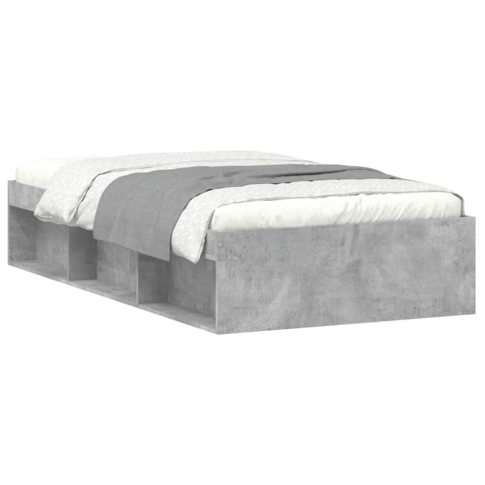 (concrete grey, 90 X 200 cm) vidaXL Bed Frame Bedroom Mattress Foundation Guest Room Bedstead Bed Base