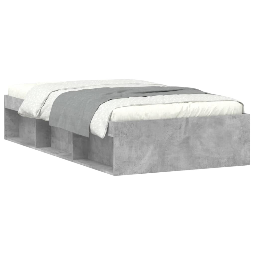 Vidaxl (Concrete Grey, 100 X 200 Cm) Bed Frame Bedroom Mattress Foundation Guest Room Bedstead Bed Base