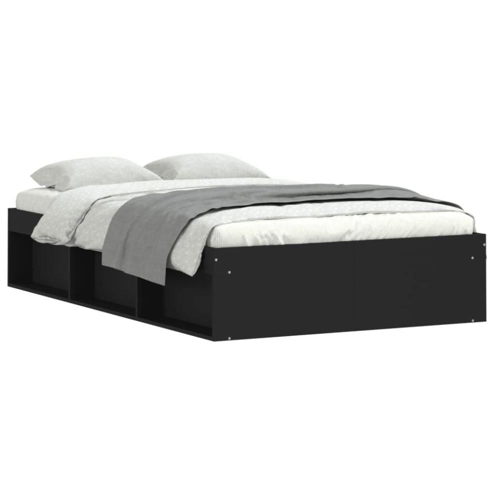 Vidaxl (Black, 120 X 200 Cm) Bed Frame Bedroom Mattress Foundation Guest Room Bedstead Bed Base