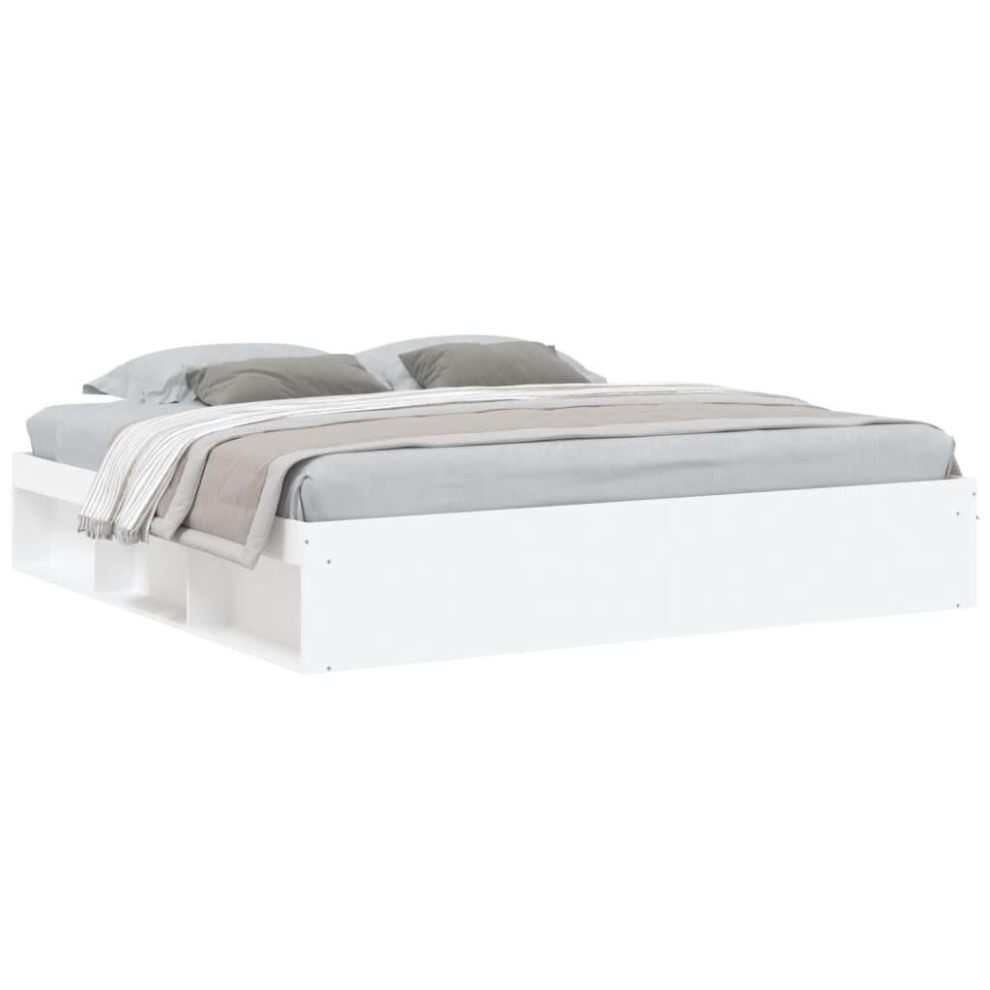 Vidaxl (White, 200 X 200 Cm) Bed Frame Bedroom Mattress Foundation Guest Room Bedstead Bed Base
