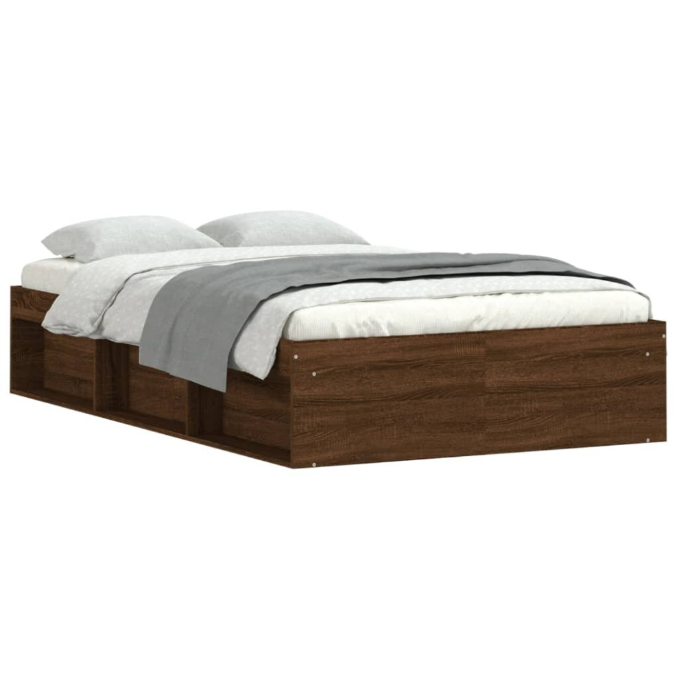 Vidaxl (Brown Oak, 120 X 190 Cm) Bed Frame Bedroom Mattress Foundation Guest Room Bedstead Bed Base
