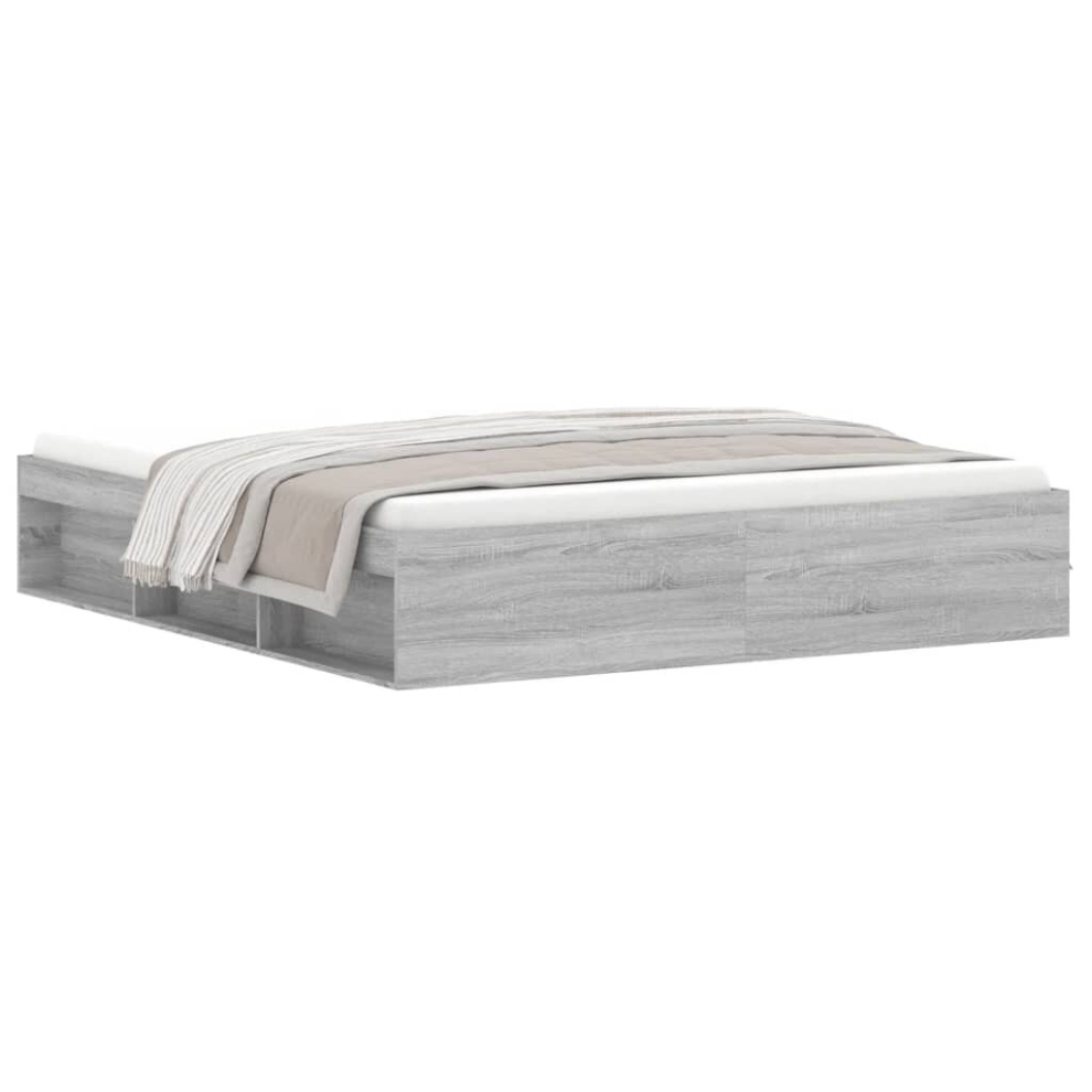 Vidaxl (Grey Sonoma, 180 X 200 Cm) Bed Frame Bedroom Mattress Foundation Guest Room Bedstead Bed Base