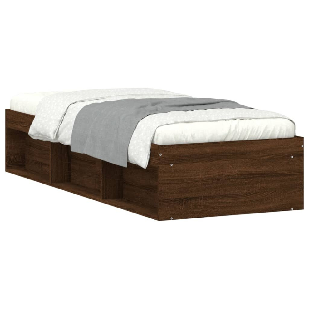 Vidaxl (Brown Oak, 75 X 190 Cm) Bed Frame Bedroom Mattress Foundation Guest Room Bedstead Bed Base
