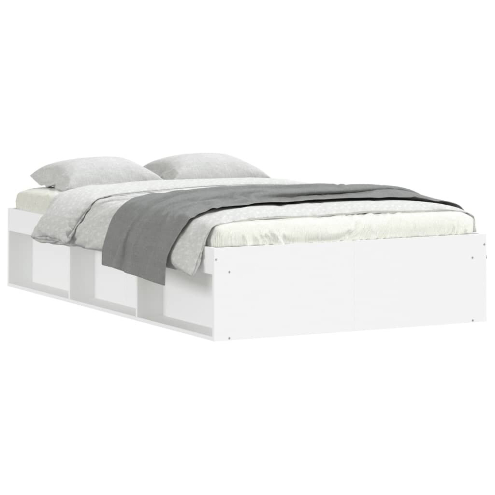 Vidaxl (White, 120 X 190 Cm) Bed Frame Bedroom Mattress Foundation Guest Room Bedstead Bed Base