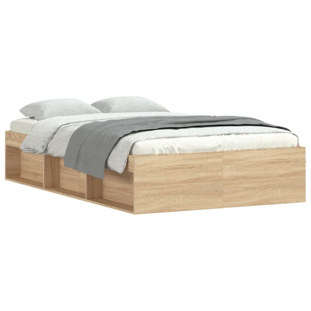 Vidaxl (Sonoma Oak, 120 X 190 Cm) Bed Frame Bedroom Mattress Foundation Guest Room Bedstead Bed Base