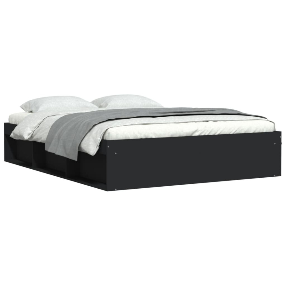 Vidaxl (Black, 160 X 200 Cm) Bed Frame Bedroom Mattress Foundation Guest Room Bedstead Bed Base