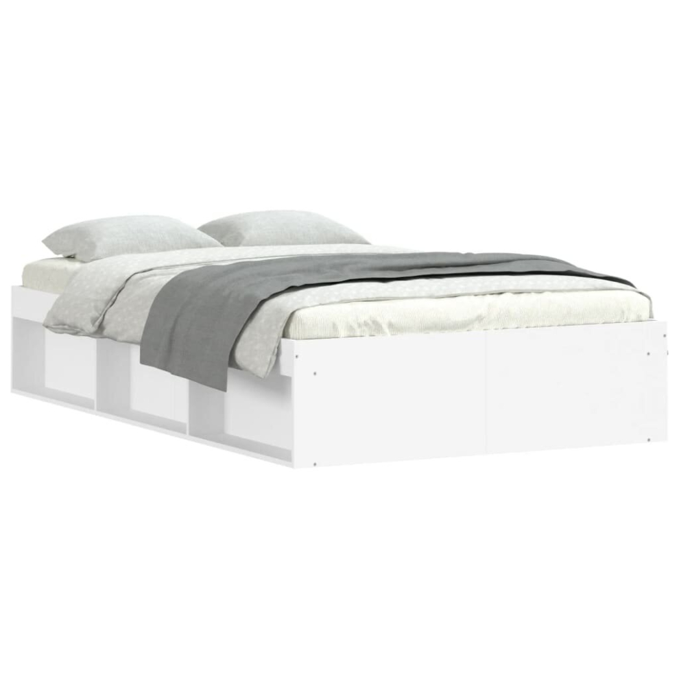 Vidaxl (White, 120 X 200 Cm) Bed Frame Bedroom Mattress Foundation Guest Room Bedstead Bed Base