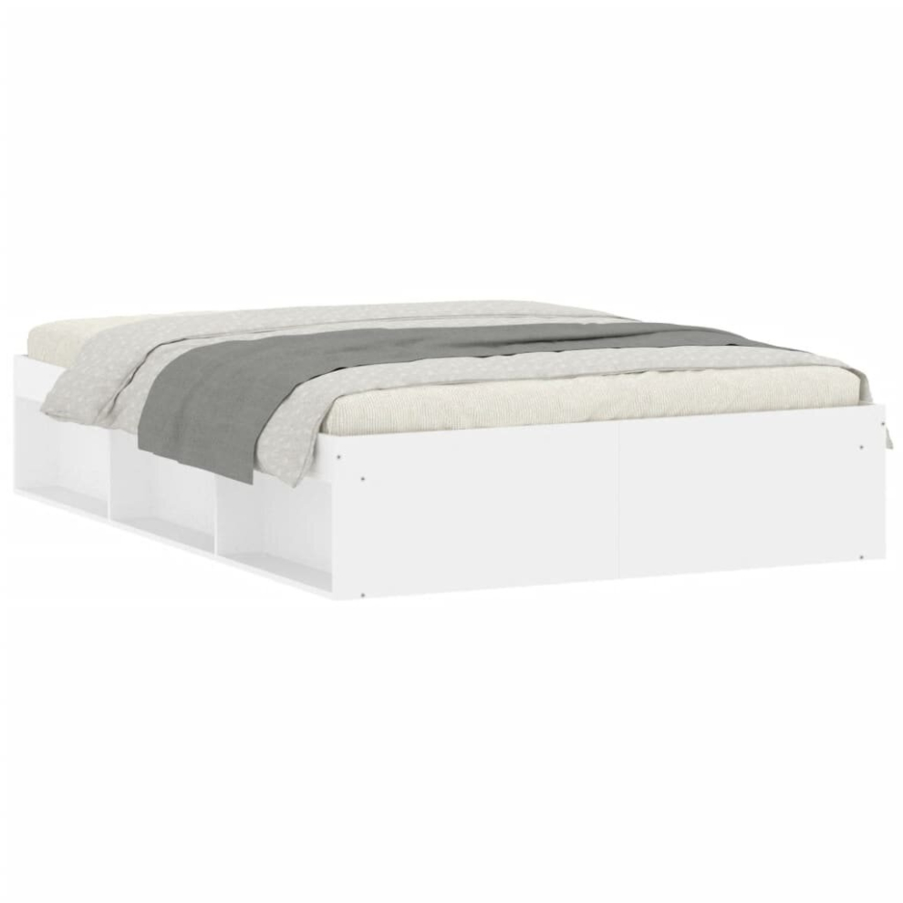 Vidaxl (, 135 X 190 Cm) Bed Frame Bedroom Mattress Foundation Guest Room Bedstead Bed Base White