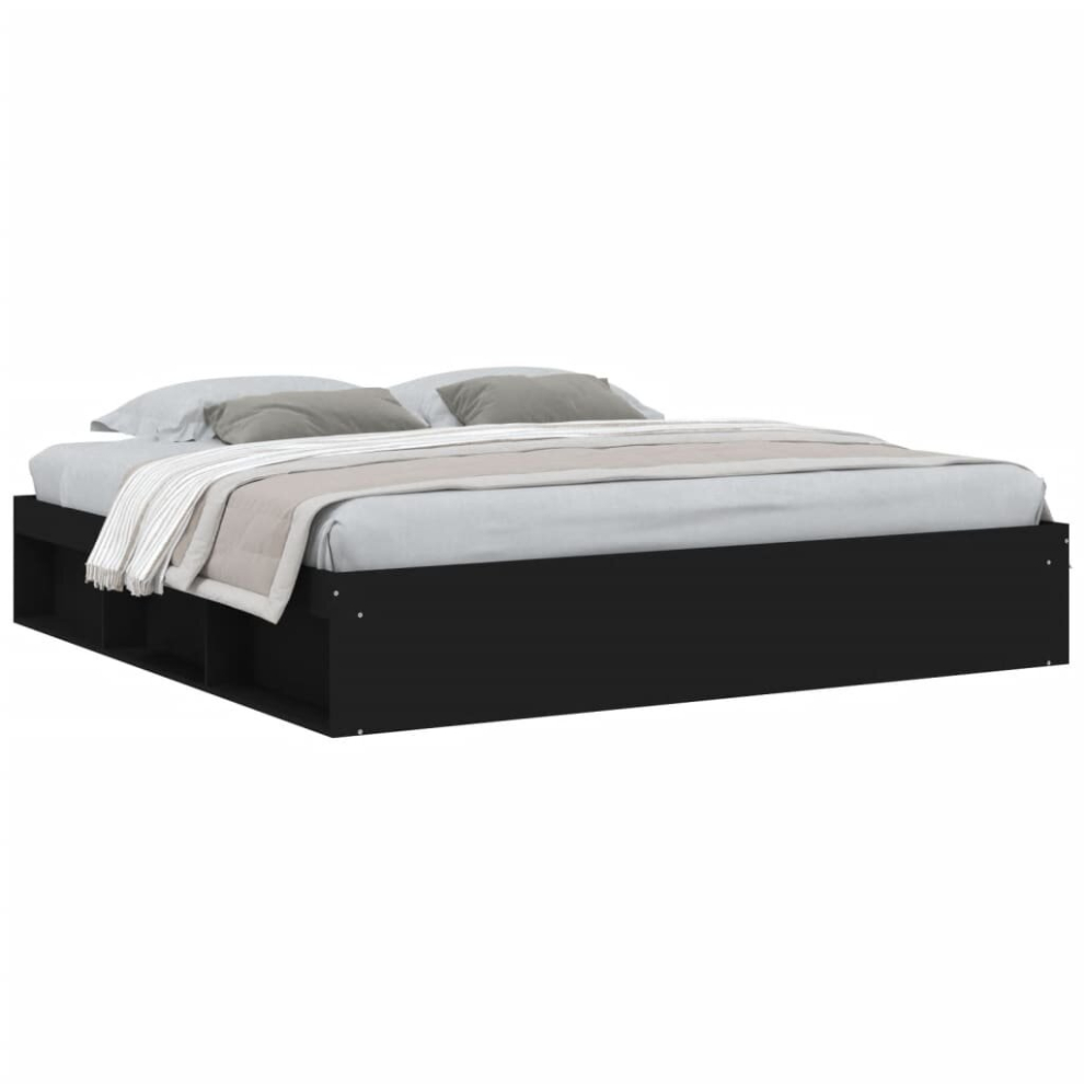 Vidaxl (Black, 200 X 200 Cm) Bed Frame Bedroom Mattress Foundation Guest Room Bedstead Bed Base