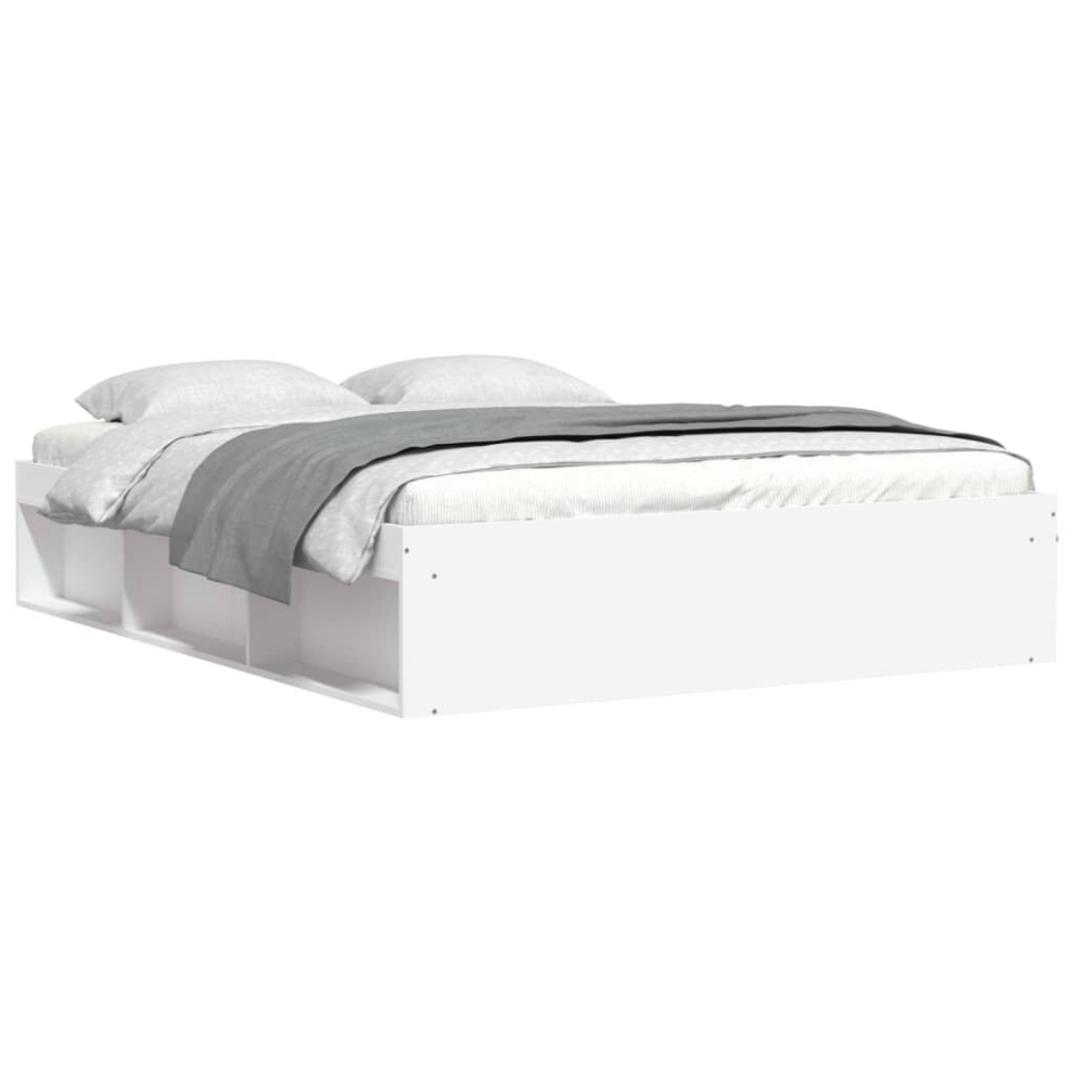 Vidaxl (White, 160 X 200 Cm) Bed Frame Bedroom Mattress Foundation Guest Room Bedstead Bed Base