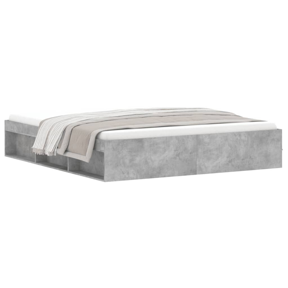 Vidaxl (Concrete Grey, 180 X 200 Cm) Bed Frame Bedroom Mattress Foundation Guest Room Bedstead Bed Base