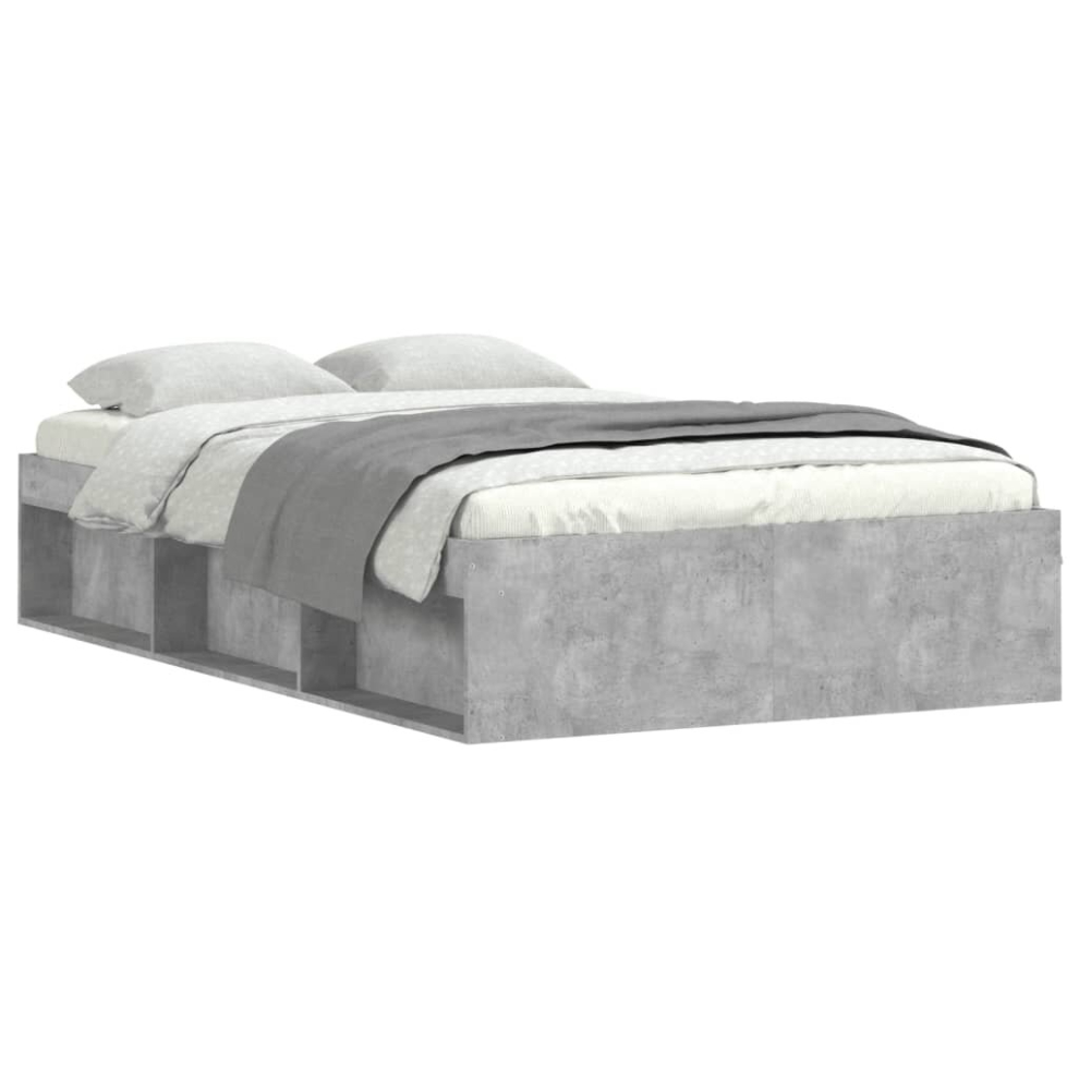 Vidaxl (Concrete Grey, 120 X 200 Cm) Bed Frame Bedroom Mattress Foundation Guest Room Bedstead Bed Base