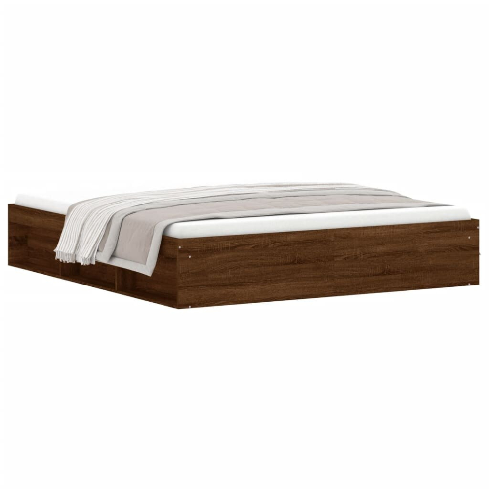 (brown oak, 180 x 200 cm) vidaXL Bed Frame Bedroom Mattress Foundation Guest Room Bedstead Bed Base