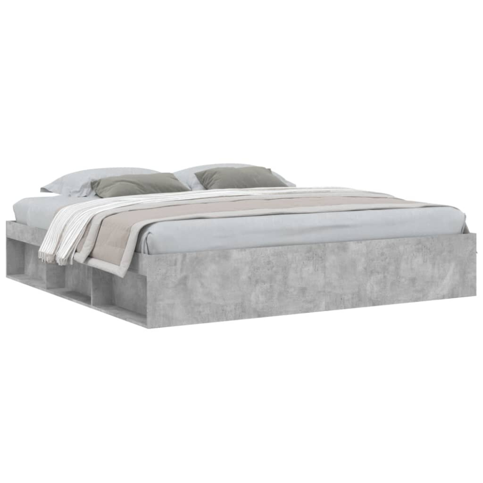 New Vidaxl (Concrete 200 X 200 Cm) Bed Frame Bedroom Mattress Foundation Guest Room Bedstead Bed Base Grey 3203890