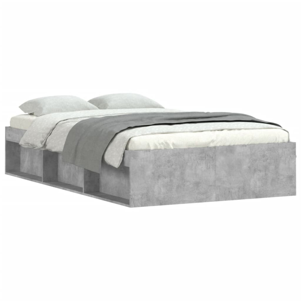 Vidaxl (Concrete Grey, 120 X 190 Cm) Bed Frame Bedroom Mattress Foundation Guest Room Bedstead Bed Base