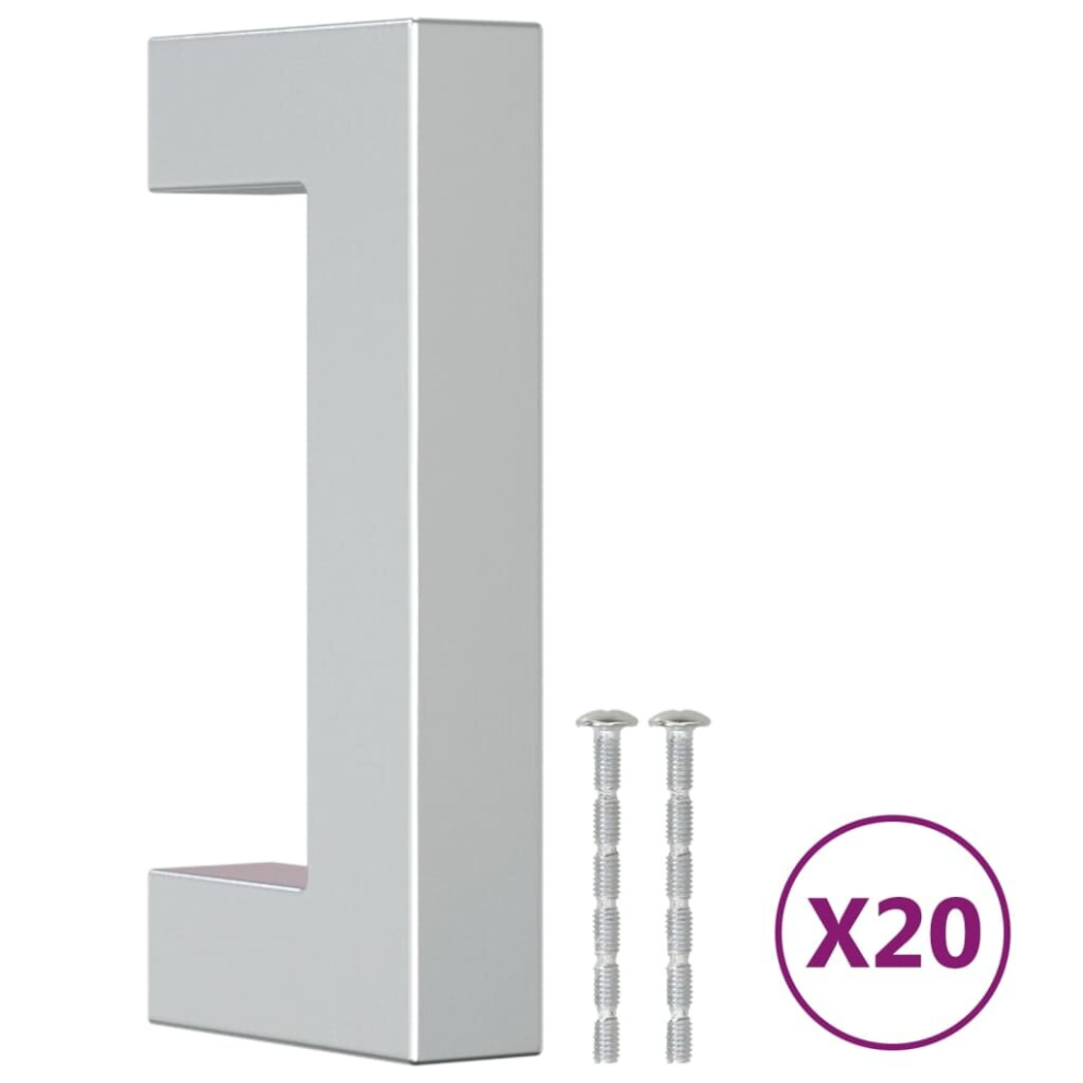 (Silver, 64 Mm/ 20 Pcs) Vidaxl Cabinet Handles Door Handles Furniture Drawer Pull Stainless Steel 8721012153226