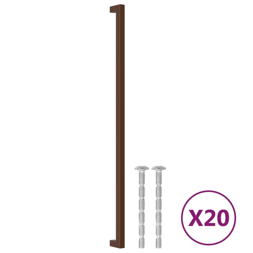 (Bronze, 480 Mm/ 20 Pcs) Vidaxl Cabinet Handles Door Handles Furniture Drawer Pull Stainless Steel 8721012153530