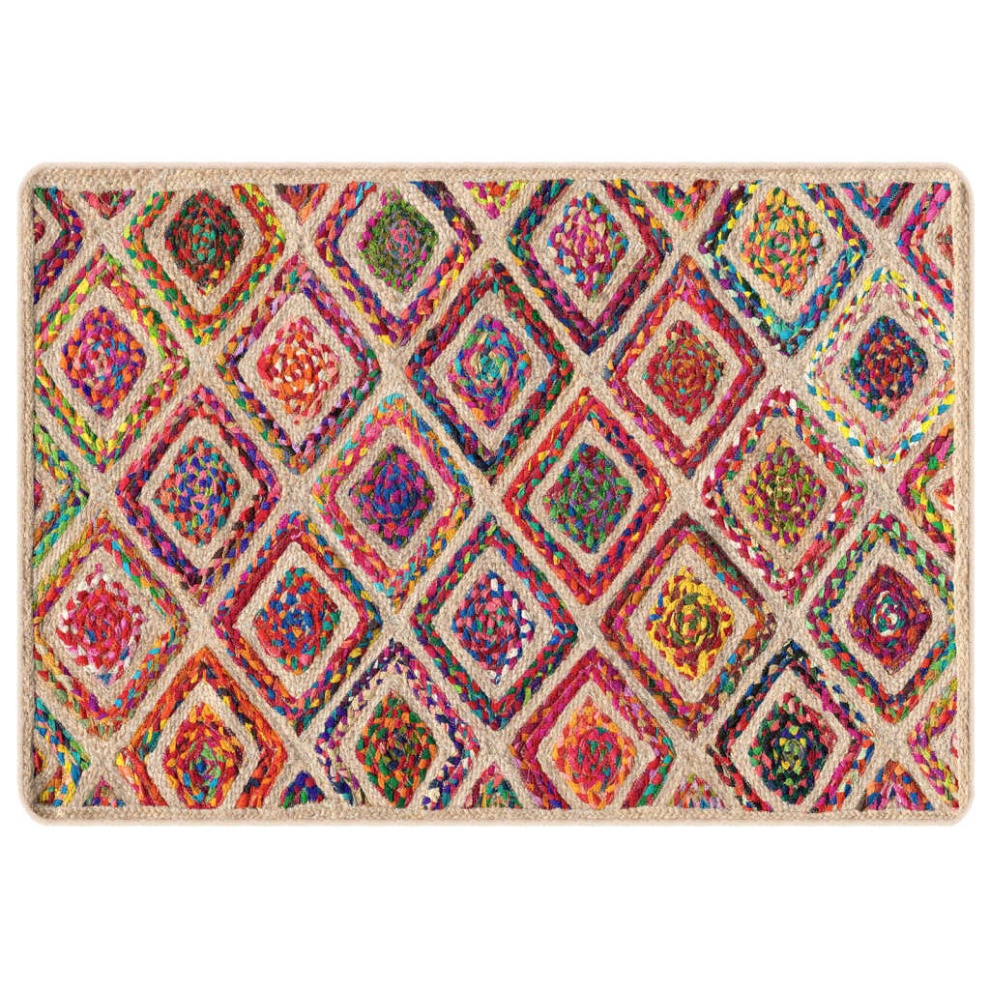 (multicolour, 120 x 180 cm) vidaXL Rug Washable Patchwork Anti Slip Home Floor Carpet Floor Area Rug Mat