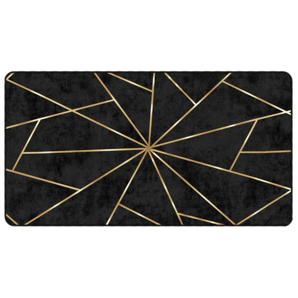 (black And gold, 80 X 150 cm) vidaXL Rug Washable Patchwork Anti Slip Home Floor Carpet Floor Area Rug Mat