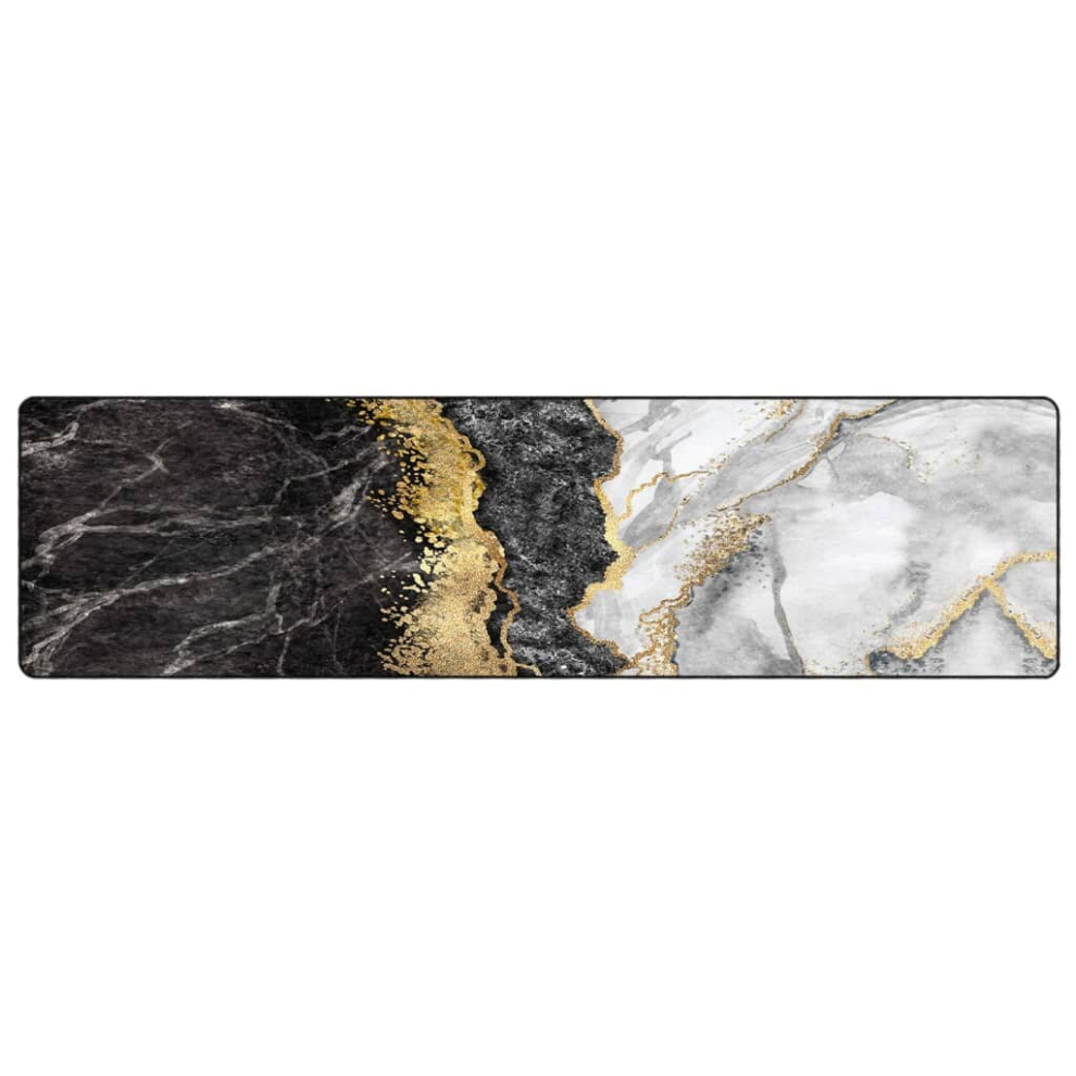 Vidaxl (Gold And White, 80 X 300 Cm) Rug Washable Patchwork Anti Slip Home Floor Carpet Floor Area Rug Mat