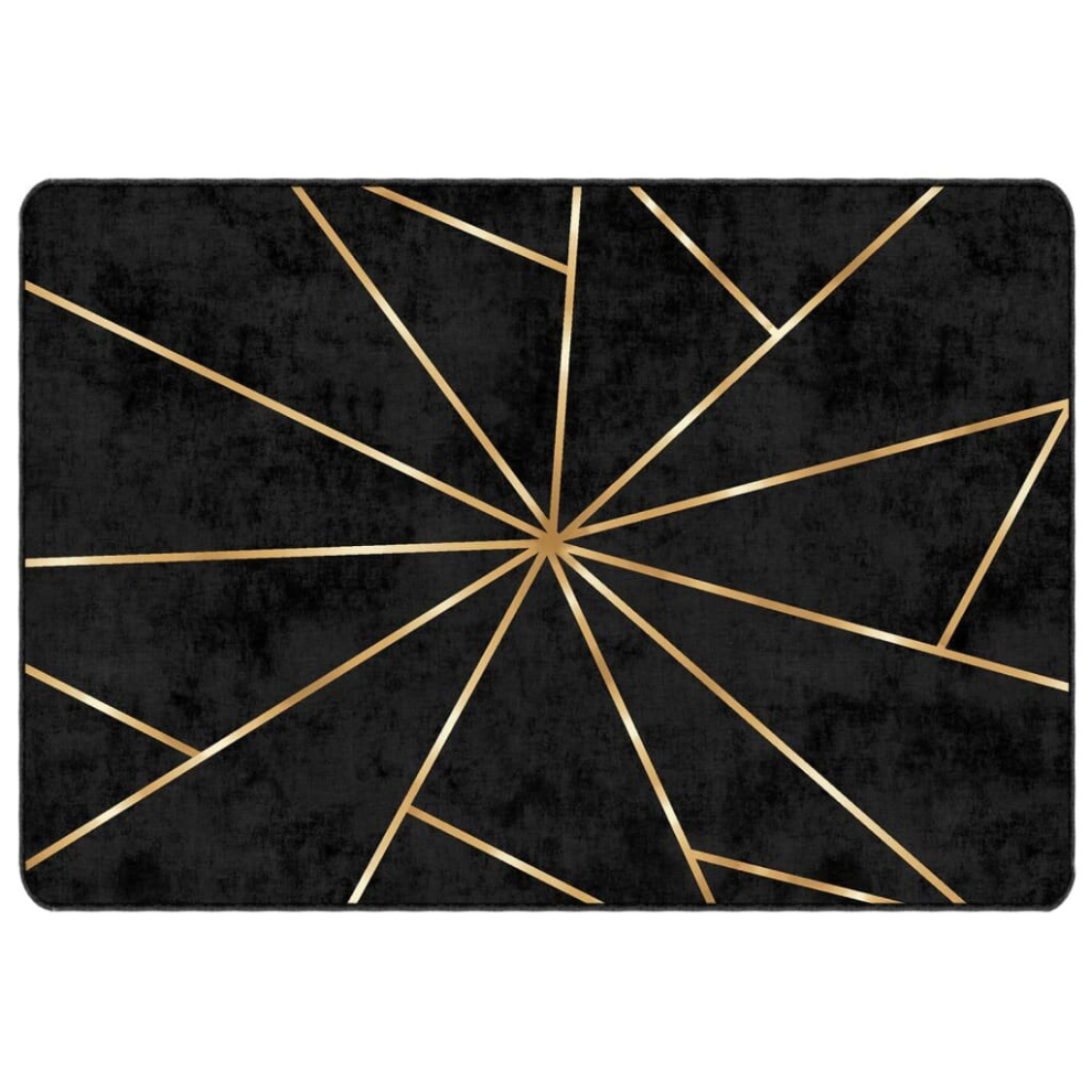 (black And gold, 120 X 180 cm) vidaXL Rug Washable Patchwork Anti Slip Home Floor Carpet Floor Area Rug Mat