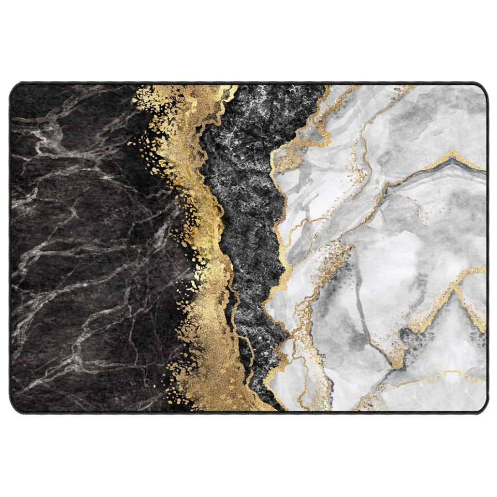Vidaxl (Gold And White, 120 X 180 Cm) Rug Washable Patchwork Anti Slip Home Floor Carpet Floor Area Rug Mat